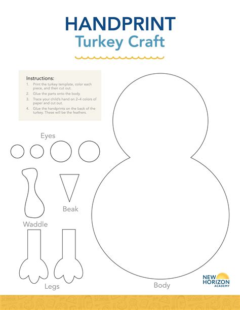 handprint turkey craft  horizon academy