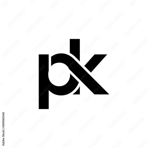 pk logo company logo monogram design letters p   stock vector