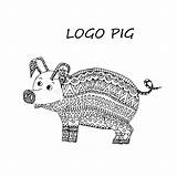 Coloring Boar Wild Illustration Pig Dreamstime Doodle Ornament Vector Book Illustrations Vectors Kids Stock sketch template