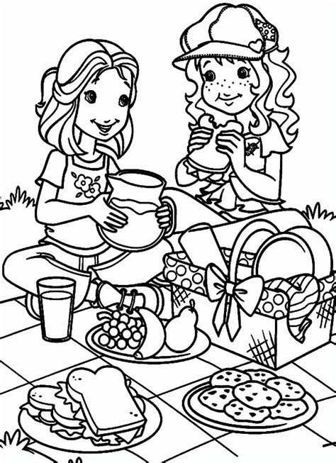 coloring pages family picnic coloring home