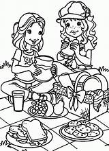 Picnic Coloring Family Pages Popular sketch template