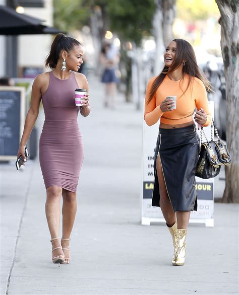 christina milian with her sister out in west hollywood