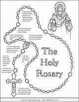 Rosary Pray Thecatholickid Rosaries Mysteries Prayer Getcolorings Bead Hail Sacrament Recite Religion sketch template