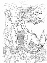 Mermaids Lanza Mythical Malbuch Malbögen Vorlagen Template Creatures sketch template