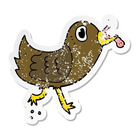 cartoon bird  worm stock vector illustration  illustration