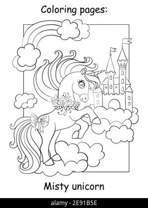 cute magic castle cartoon vector illustration graphic design stock