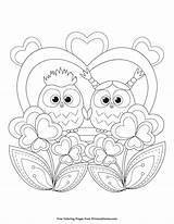 Coloring Primarygames Valentines Owls sketch template
