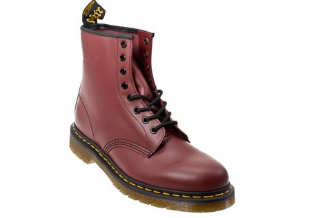 dr martens  cherry red smooth leather ankle boots ebay