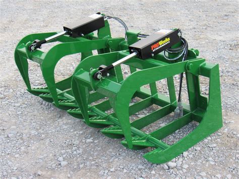 dual cylinder root bucket grapple attachment fits john deere loader skid steer attachment