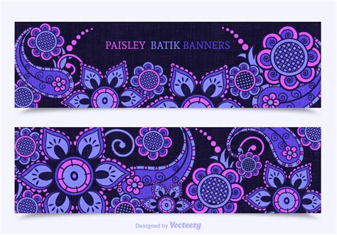 paisley batik vector banners  vector art  vecteezy