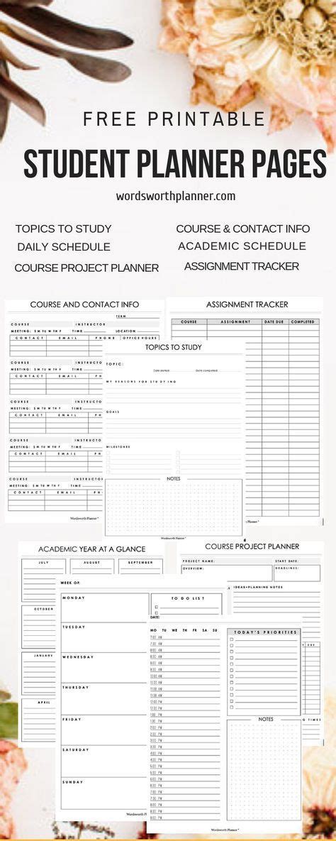 downloads student planner student planner printable academic