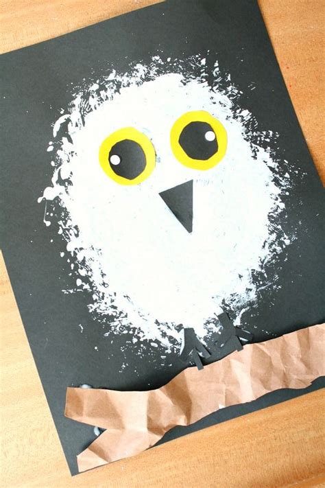 snowy owl winter craft  kids fantastic fun learning winter