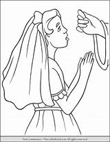 Communion Thecatholickid Confession Kommunion Sakramente Heilige Mädchen Katechismus Katholisch Malbögen Erste Wachsmalkunst sketch template