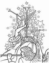 Coloring Pages Door Knocking Jesus Trumpet Stand Am Angel Getcolorings Call Goodsalt Christmas sketch template