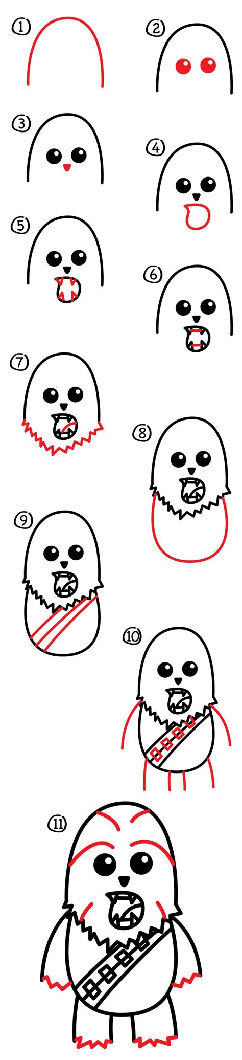 how to draw a cartoon chewbacca
