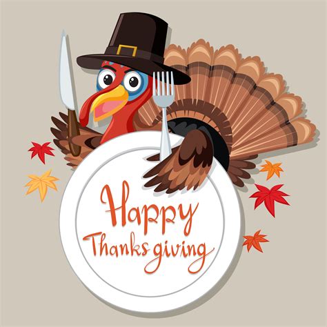 happy thanksgiving turkey card  vector art  vecteezy