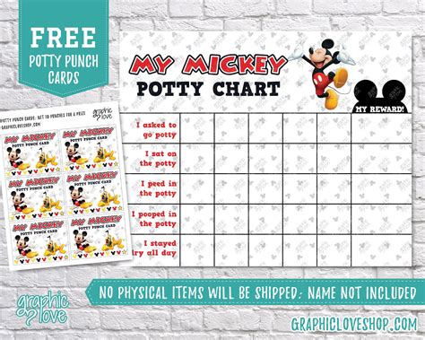 printable minnie mouse potty training chart  printable