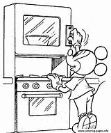 Coloring 4b92 Oven Setting Disney Mickey Pages Printable sketch template