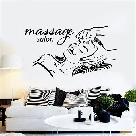 woman face wall decal spa beauty massage salon fitness girl relax time