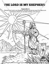 Psalm 23 Coloring Shepherd Lord Sunday Pages School Drawing Bible Kids Story Paintingvalley sketch template