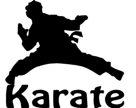 karate logo  black  white   silhouette   man holding