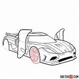 Koenigsegg Agera Draw Step Sketchok Oman Supercars Vehicles sketch template