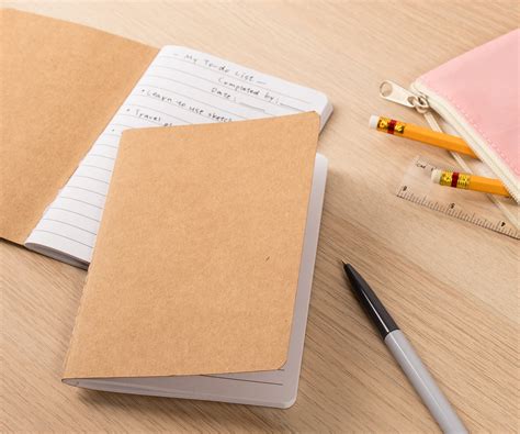 pack kraft paper notebooks writing journal   lined pages