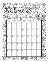 Pages Calendario Calender Enero Januar 2022 Woojr Malvorlagen Jan Calendars Adult Ausmalbilder Woo sketch template