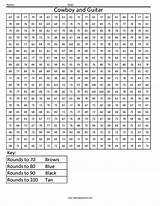 Color Coloring Math Worksheets Rounding Pages Mystery Kids Number Cowboy Guitar Multiplication Squares Grid Squared Re5 Numbers Tens Place Halloween sketch template