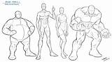 Proportions Bodies Superheroes Finish Robertmarzullo sketch template
