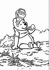 Pooh Winnie Hunny Coloring Eat Wecoloringpage sketch template