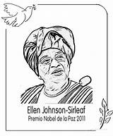 Nobel Colorear Sirleaf sketch template