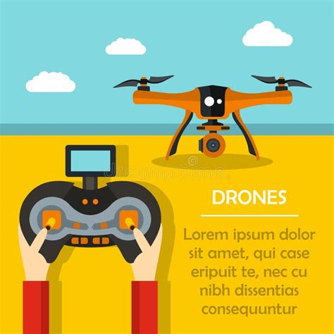 radio controlled drones concept stock vector illustration  city flight