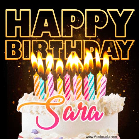 Sara Animated Happy Birthday Cake  Image For Whatsapp