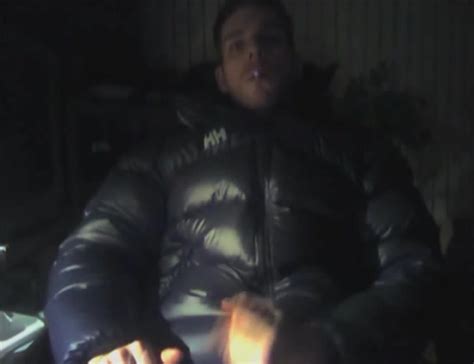 fit guy jerking in puffer coat gay fetish porn at thisvid tube
