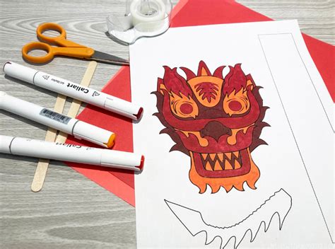 chinese  year dragon puppet  template messy  monster
