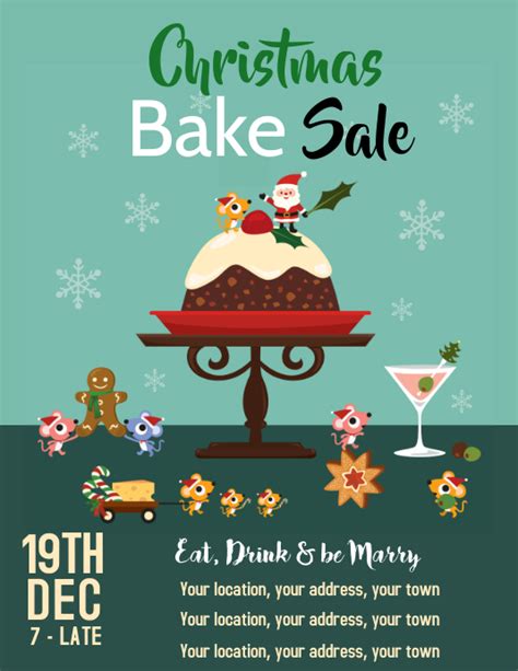 copy  christmas bake sale invite template flyer postermywall