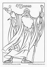 Coloring Pages Moses Bible Sheets Stick Kids Staff His Commandments Hand Color School People Printable Holding Line Ten Clipart Sunday sketch template