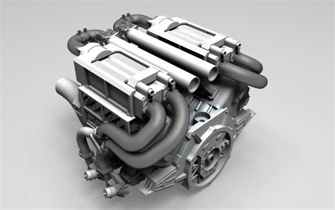 bugatti  engine  model  printable cgtrader