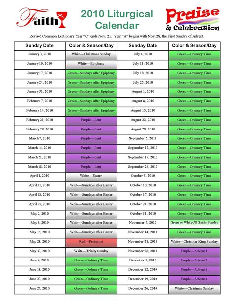 umc liturgical calendar  customize  print