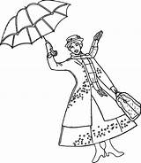 Poppins Mary Coloring Pages Drawing Umbrella Printable Girl Getdrawings Getcolorings Color Rain Print Worksheets sketch template