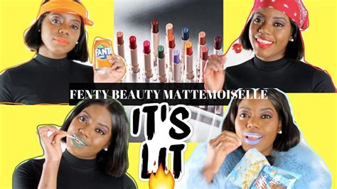 fenty beauty mattemoiselle lipstick swatches in 12 shades youtube