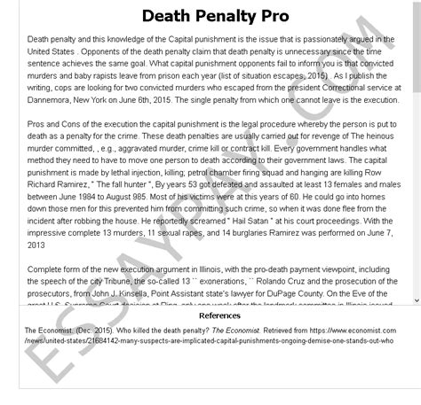 death penalty pro essay     words