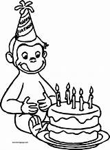 Monkey Coloring George Pages Curious Birthday Happy Cartoon Colouring Wecoloringpage Printable sketch template