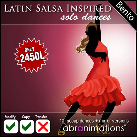 Second Life Marketplace 10 Latin Salsa Inspired Solo Dances
