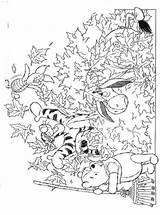 Winnie Pooh Kleurplaten Kleurplaat Puuh Herbst Bladeren Vegen Malvorlage Thema sketch template