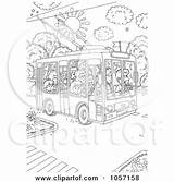 Coloring Tram Outline Using Public People Illustration Royalty Bannykh Alex Clipart Clip Metro sketch template