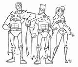 Justicia Pintar Superheroes Leauge Tyrannus Inks Trio Superhelden Bestcoloringpagesforkids sketch template