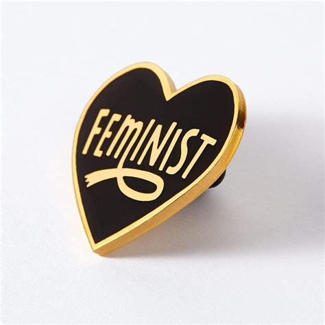 feminist heart shaped enamel pin punkypins