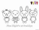 Fnaf Coloring Pages Cute Printable Freddy Nights Five Characters Print Bonnie Color Book Fan Visit Kids sketch template